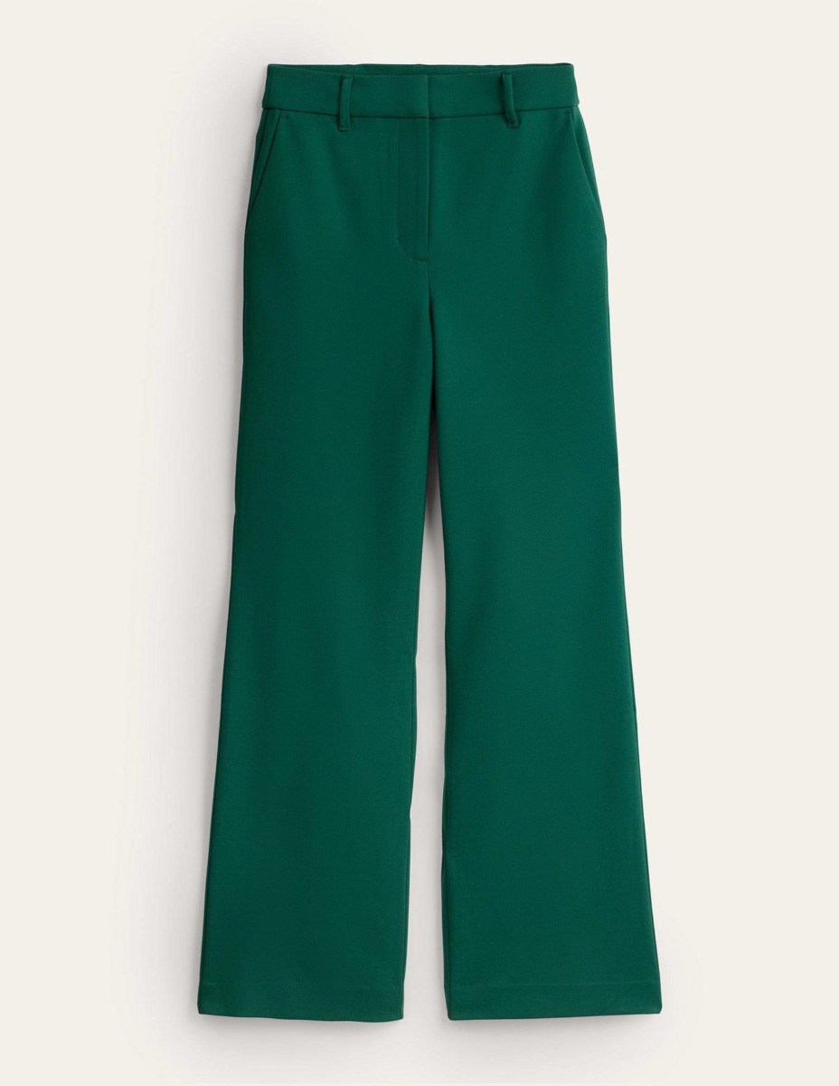 Green Women's Flared Trousers Boden GOOFASH