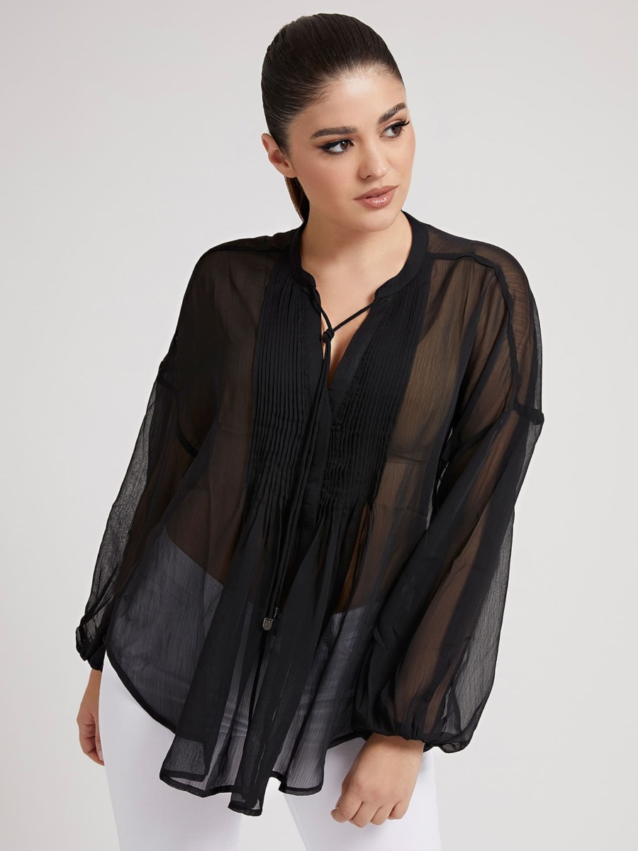 Guess - Woman Blouse in Black GOOFASH