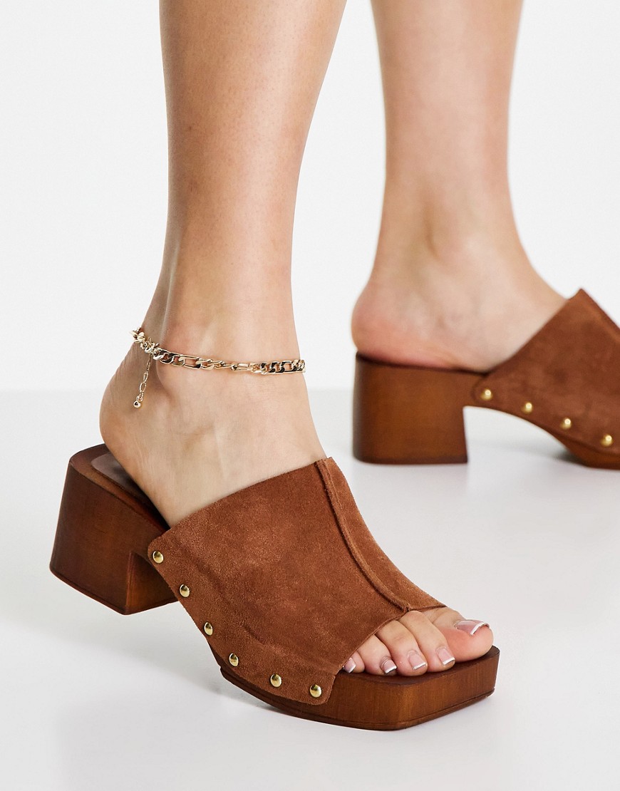Heeled Sandals in Brown Asos GOOFASH