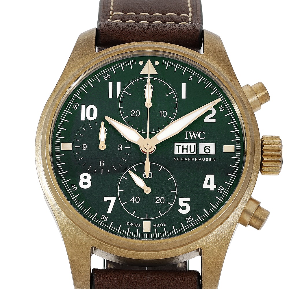Iwc - Chronograph Watch in Green for Men by Chronext GOOFASH