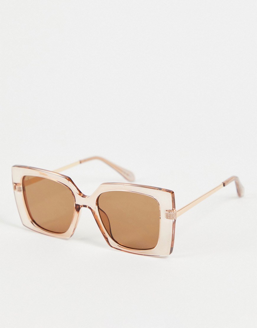 Jeepers Peepers Square Sunglasses Pink - Asos GOOFASH