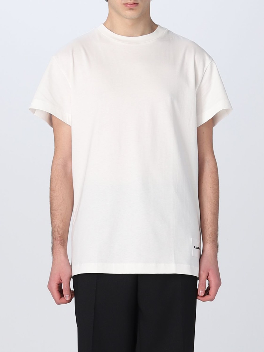 Jil Sander Men's T-Shirt in White - Giglio GOOFASH