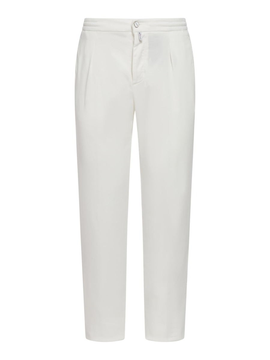 Kiton Men's Pants in White from Suitnegozi GOOFASH