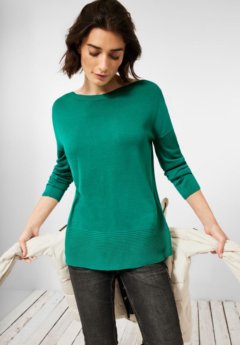 Knitted Sweater in Green - Cecil - Woman Womens KNITWEAR GOOFASH