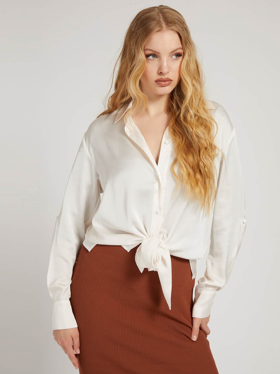 Ladies Blouse White by Guess GOOFASH