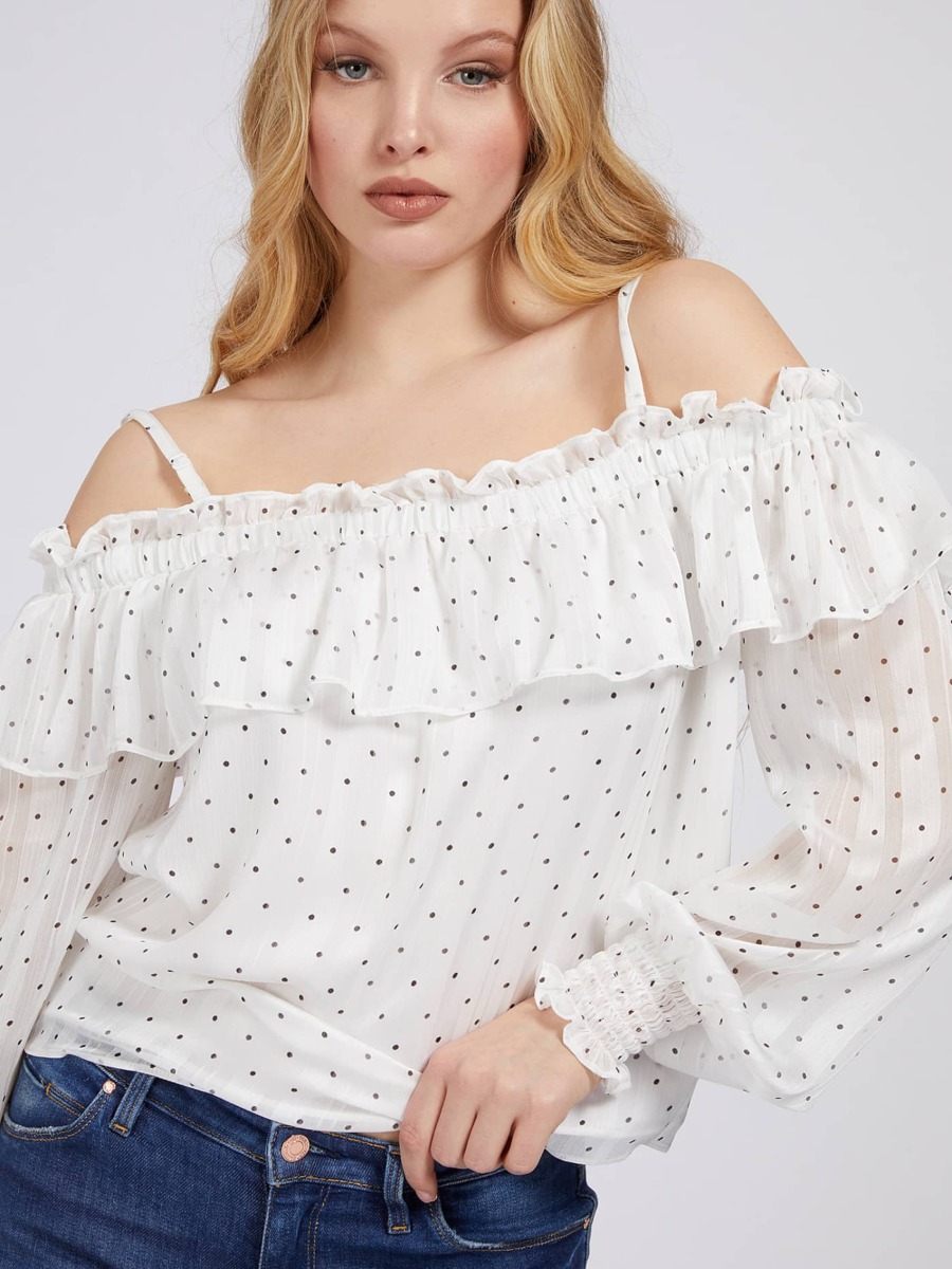 Ladies Blouse White from Guess GOOFASH