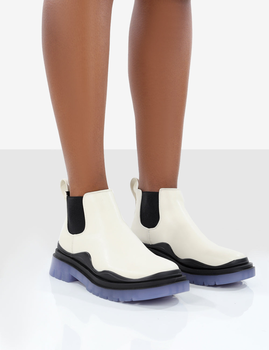 Ladies Chelsea Boots in White Public Desire GOOFASH