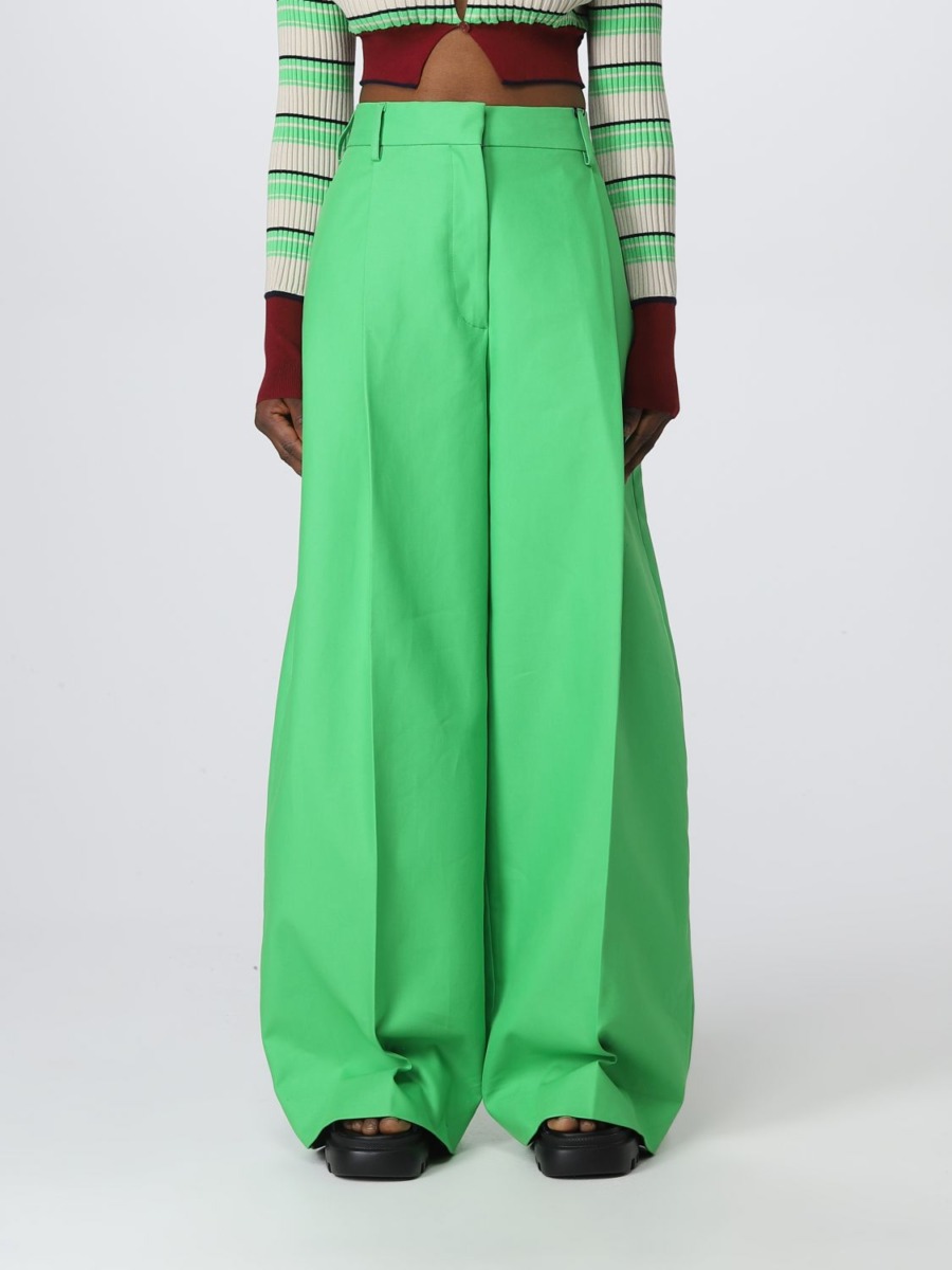 Ladies Trousers in Green Giglio GOOFASH