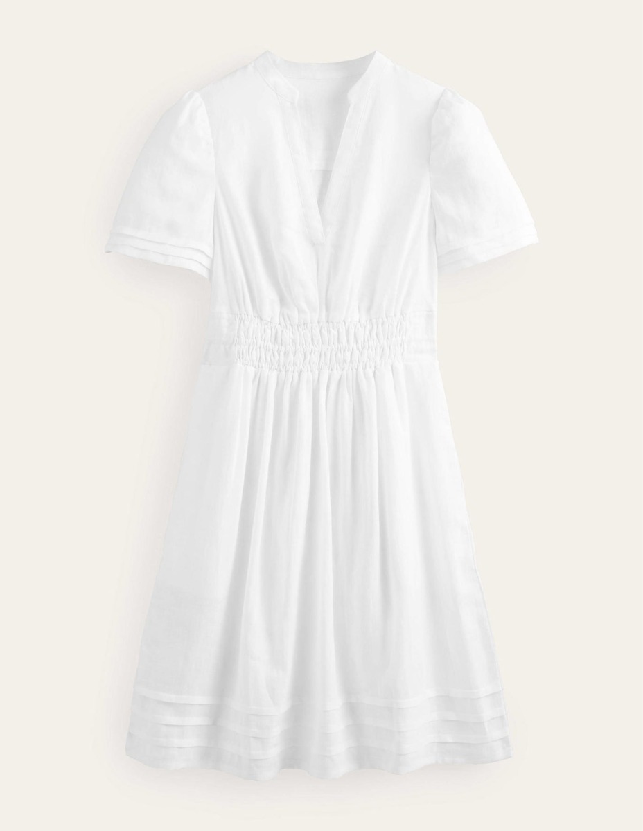 Ladies White Mini Dress by Boden GOOFASH