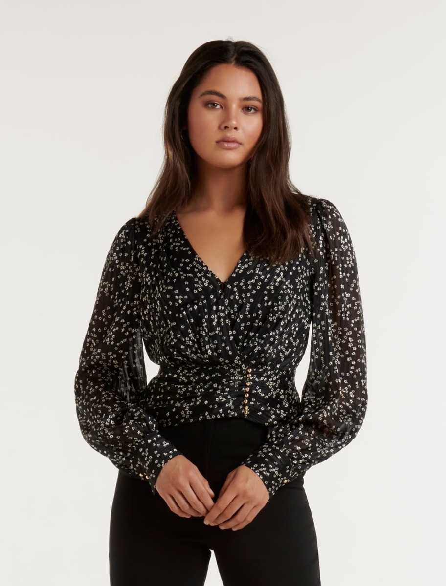 Lady Black Blouse at Ever New GOOFASH