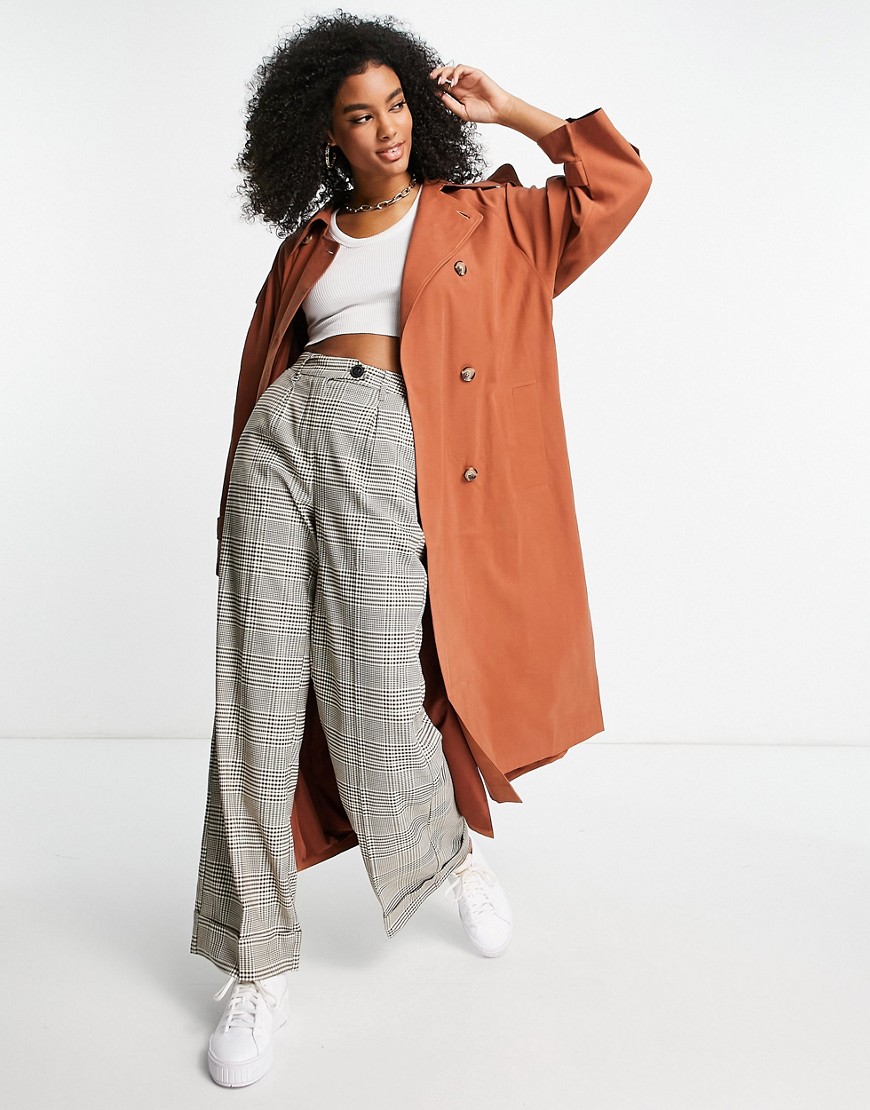 Lady Brown Trench Coat by Asos GOOFASH