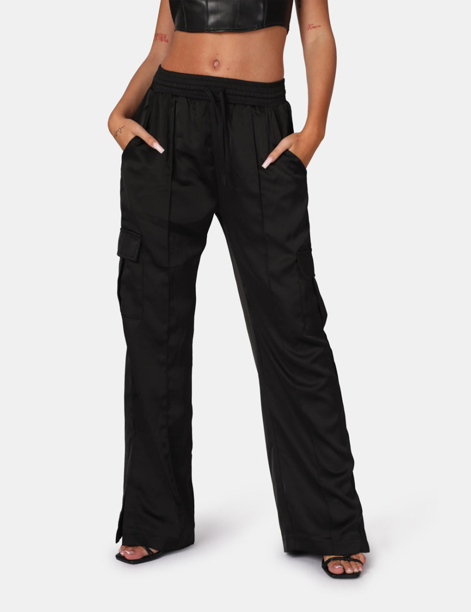 Lady Cargo Trousers in Black - Public Desire GOOFASH