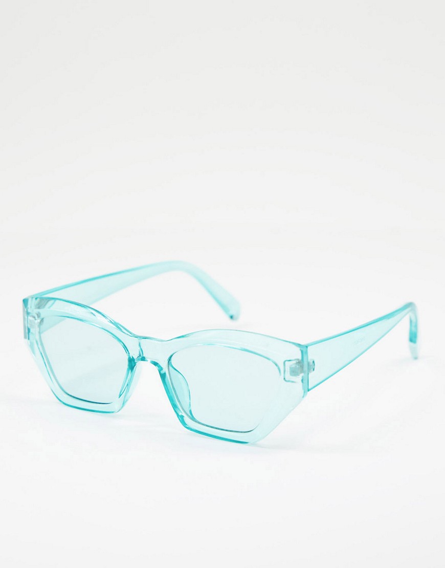 Lady Cat Eye Sunglasses Blue from Asos GOOFASH