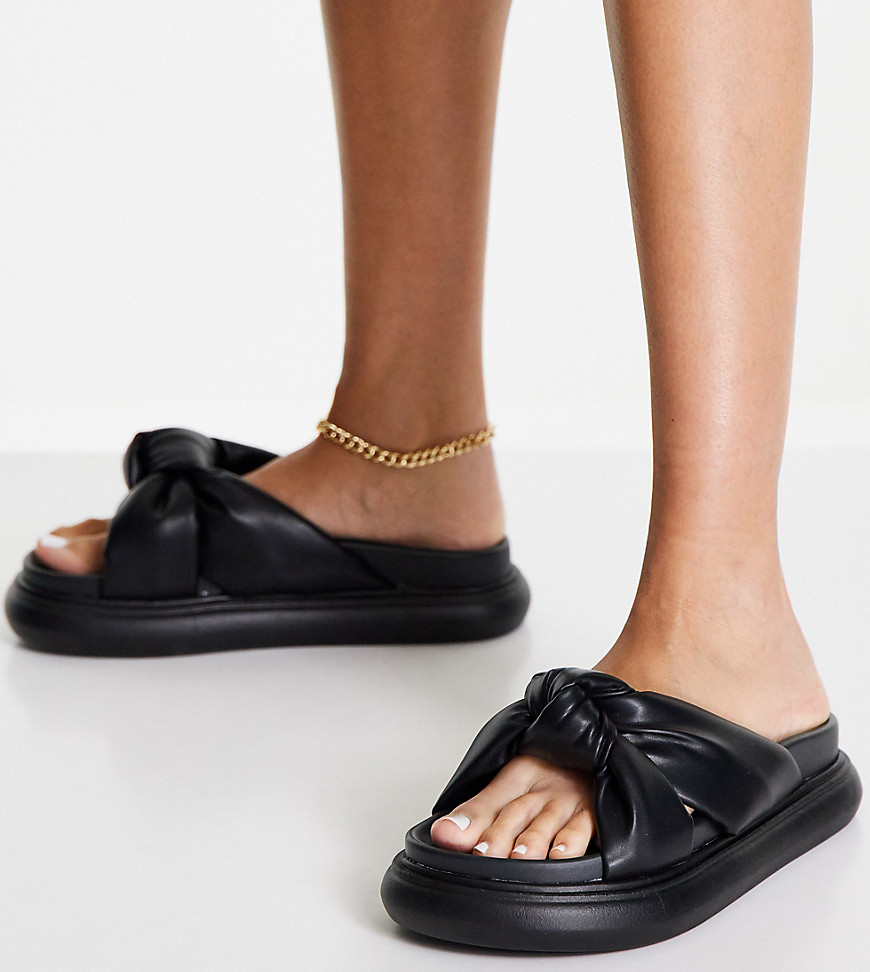 Lady Flat Sandals Black by Asos GOOFASH