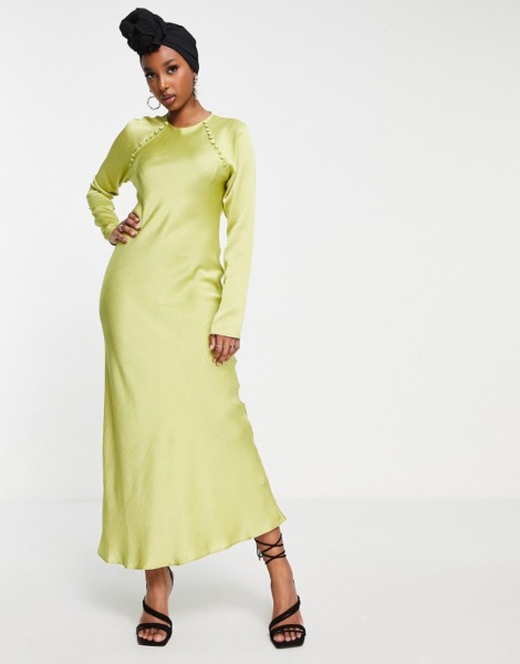 Lady Green Maxi Dress by Asos GOOFASH