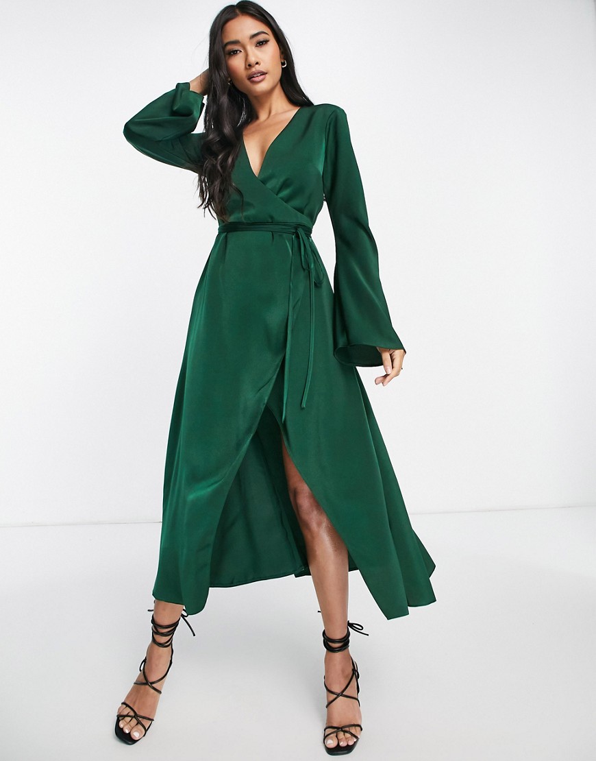 Lady Green Wrap Dress Asos GOOFASH