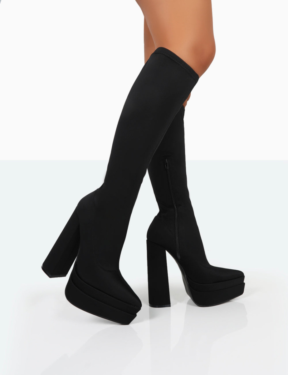 Lady Knee High Boots in Black - Public Desire GOOFASH