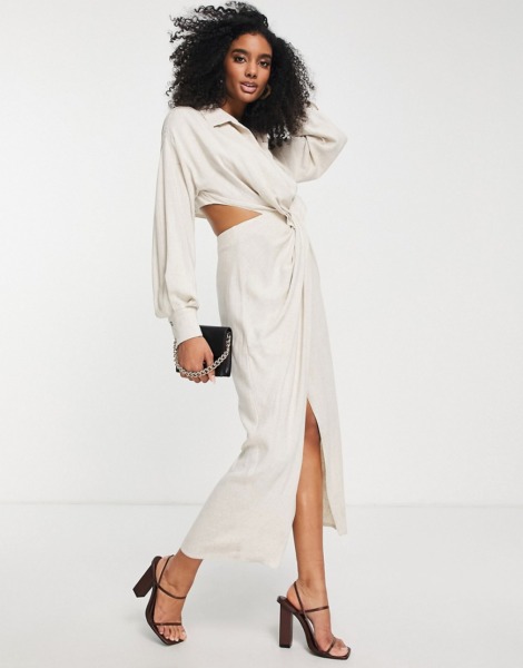 Lady Midi Dress in Ivory from Asos GOOFASH