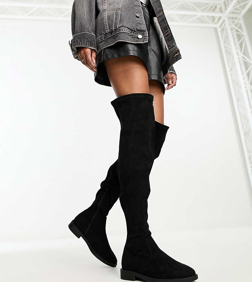 Lady Overknee Boots in Black Asos GOOFASH