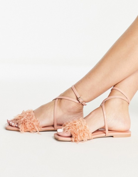 Lady Pink Flat Sandals at Asos GOOFASH