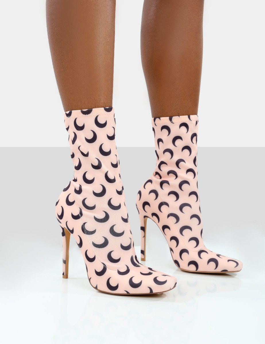 Lady Pink Sock Boots from Public Desire GOOFASH