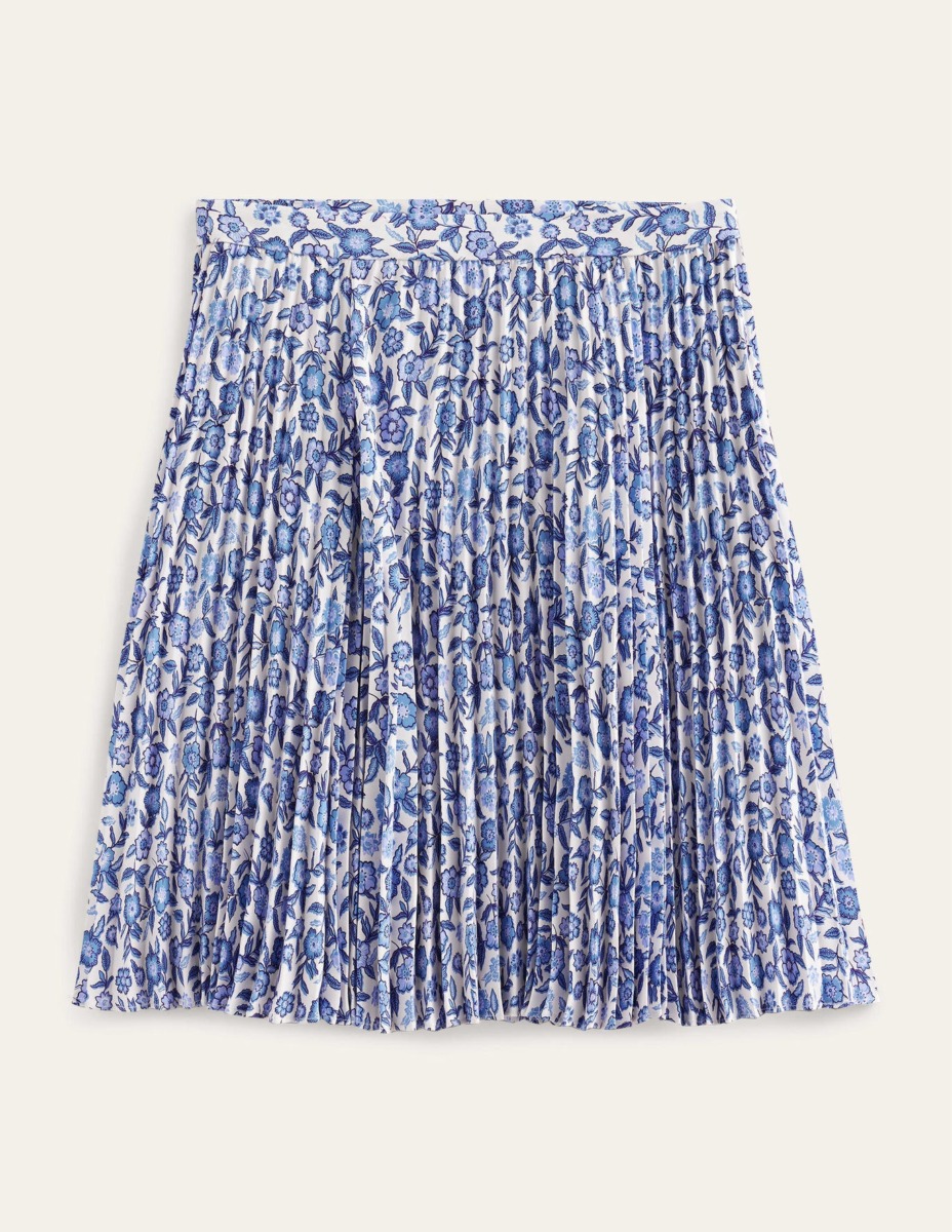Lady Pleated Skirt Blue at Boden GOOFASH