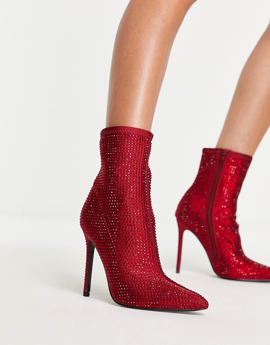 Lady Sock Boots Red Asos GOOFASH