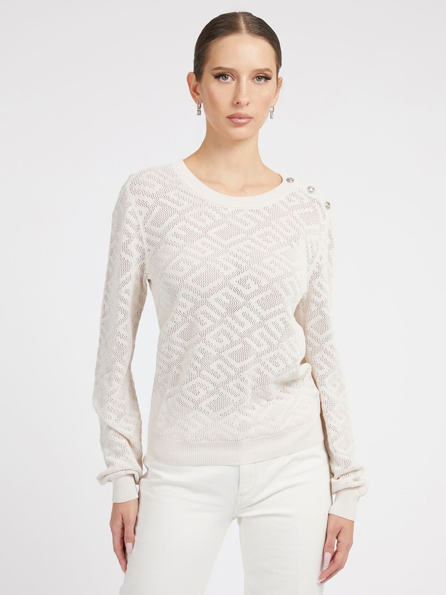 Lady Sweater in White - Guess GOOFASH