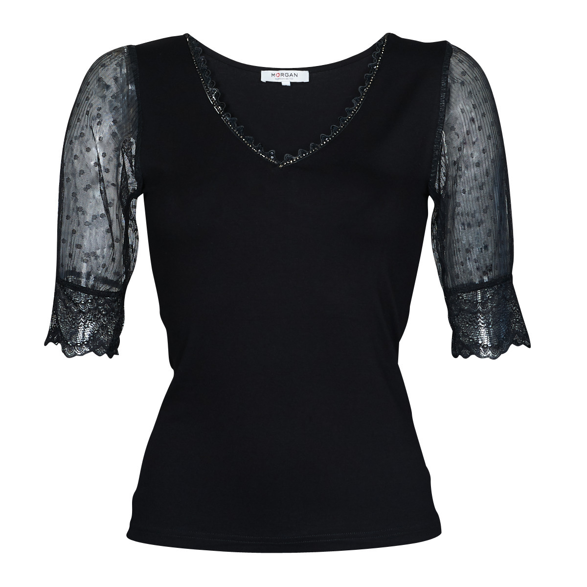 Lady T-Shirt in Black - Morgan - Spartoo GOOFASH