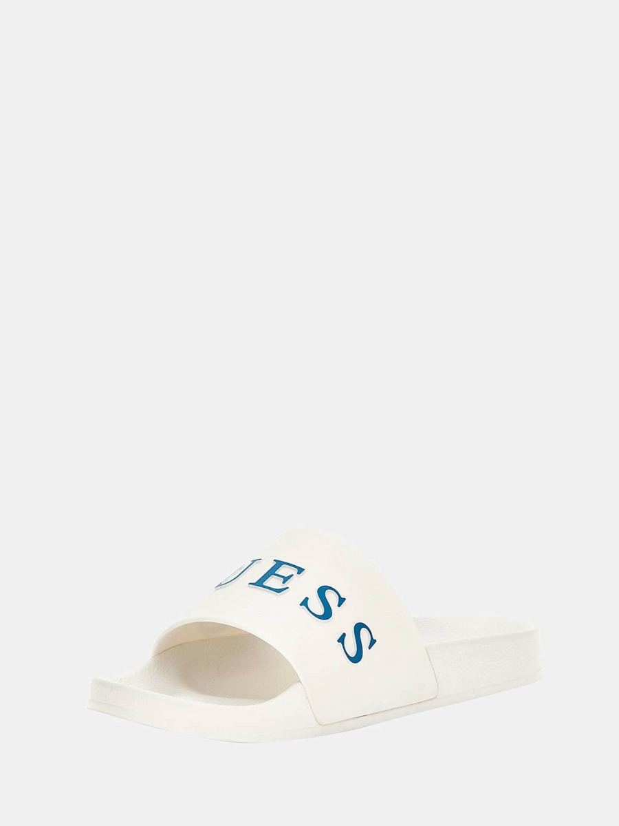 Man Slippers White at Guess GOOFASH