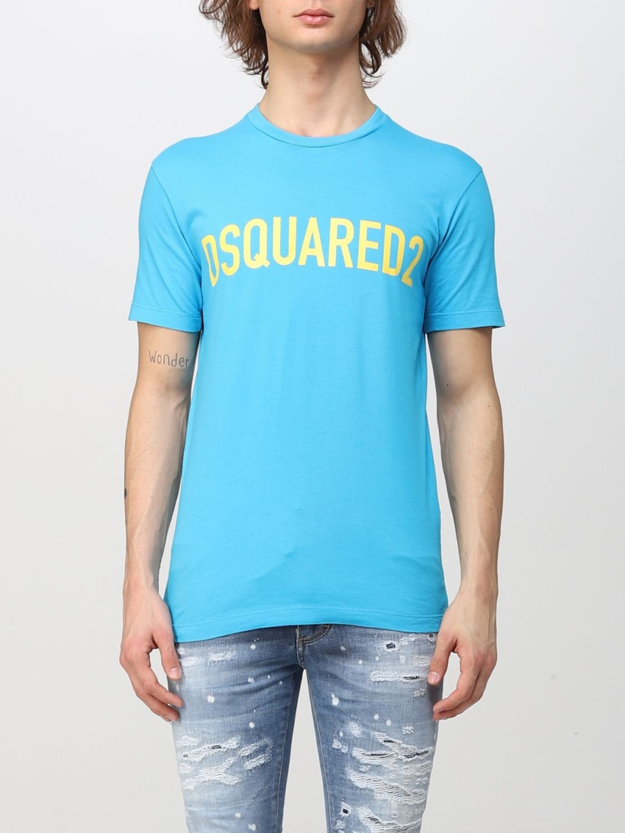 Man T-Shirt in Blue Giglio - Dsquared2 GOOFASH
