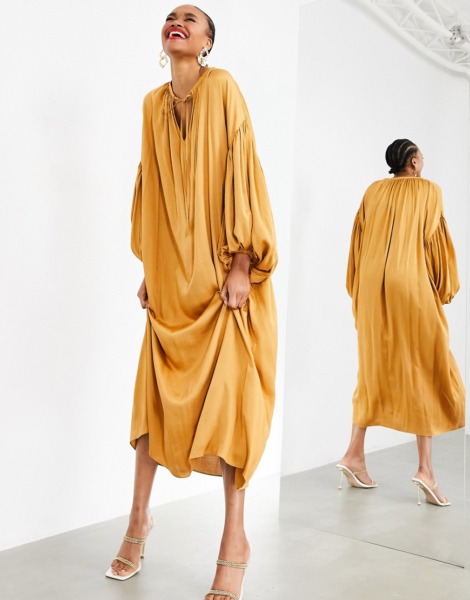 Maxi Dress in Gold - Asos Woman GOOFASH
