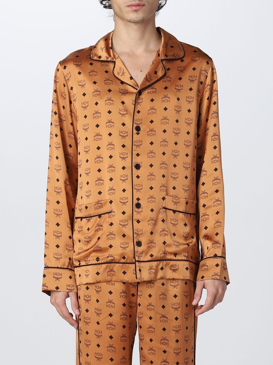 Mcm Men Shirt in Brown by Giglio GOOFASH