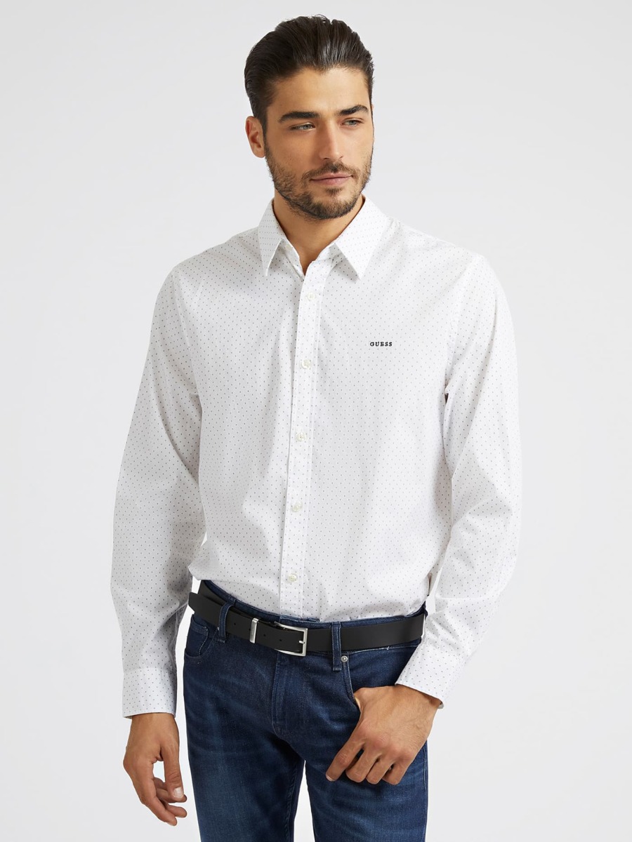 Men Shirt - White - Guess GOOFASH