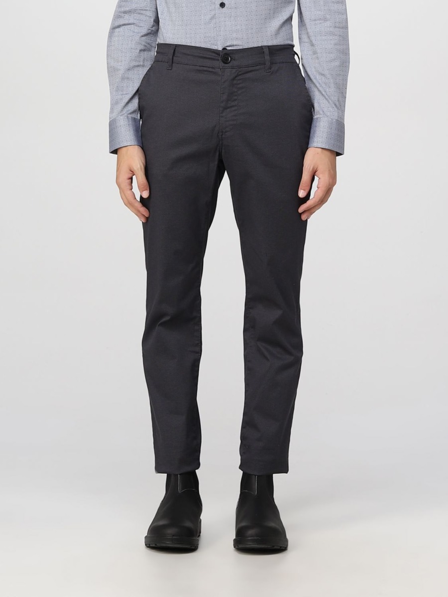 Men Trousers Grey by Giglio GOOFASH