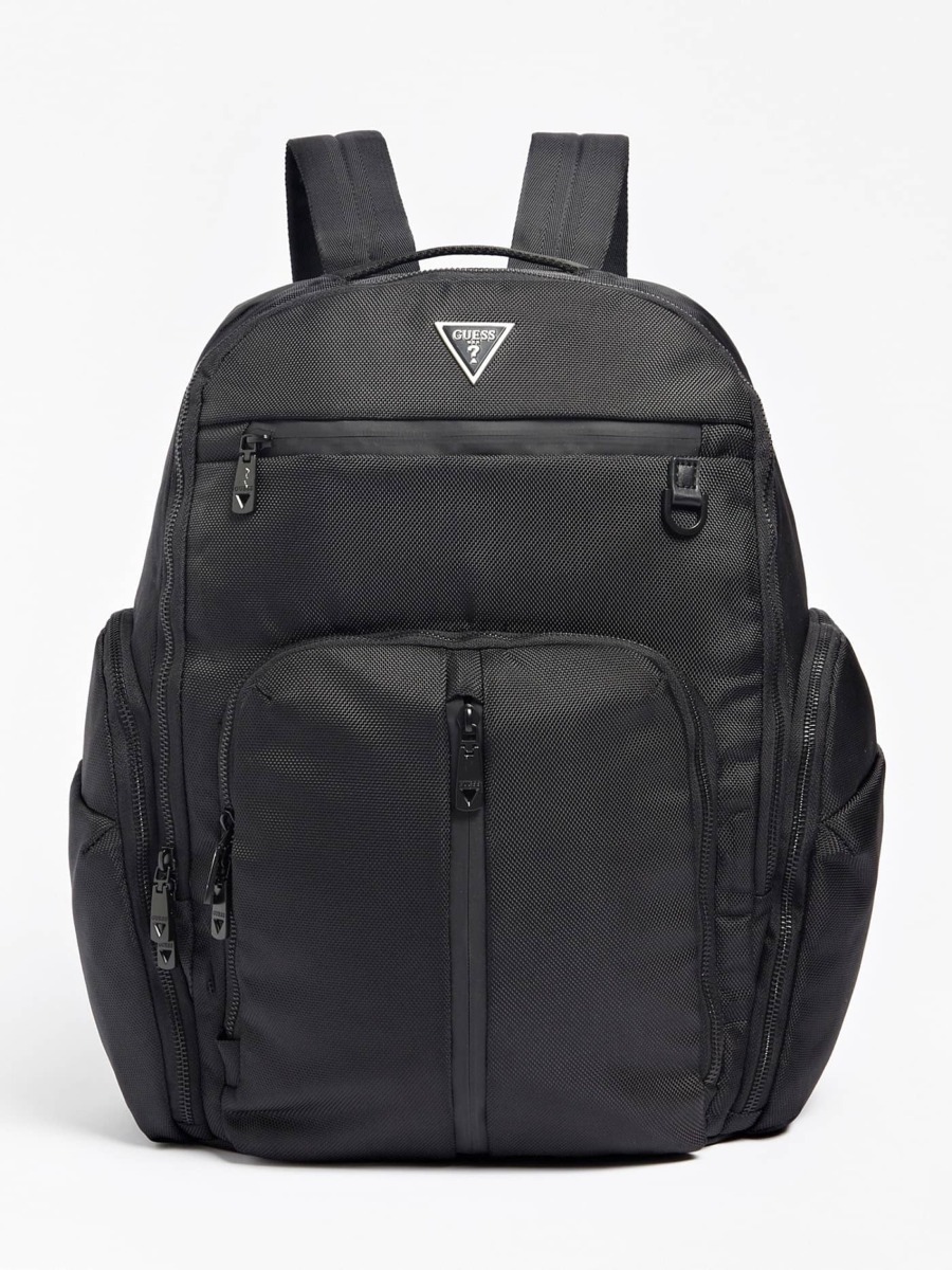 Men's Backpack Black by Guess GOOFASH