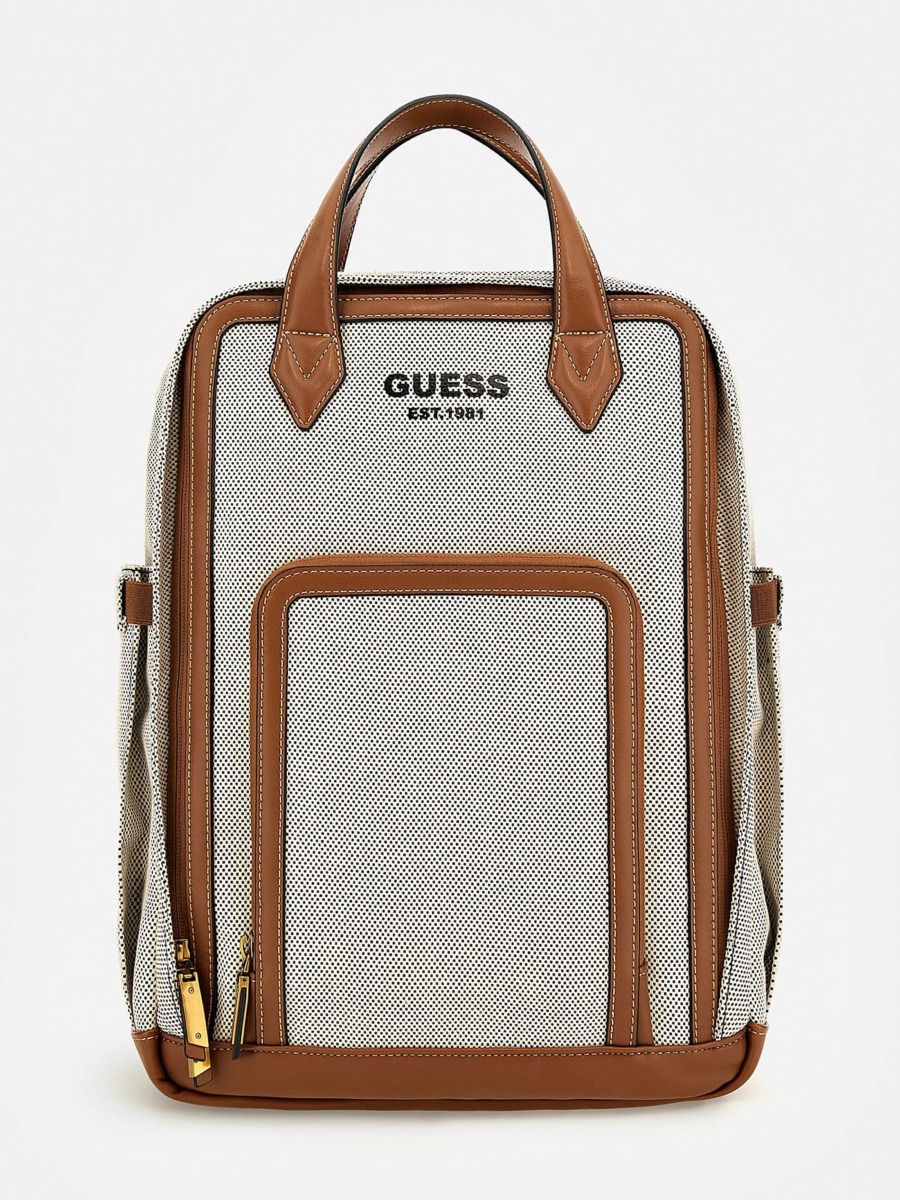 Mens Backpack in Brown by Guess GOOFASH