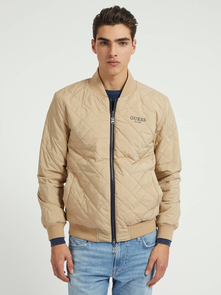 Mens Bomber Jacket in Blue by Guess GOOFASH