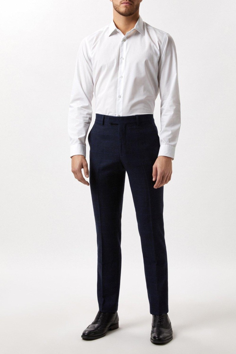 Mens Suit Trousers Blue - Burton GOOFASH