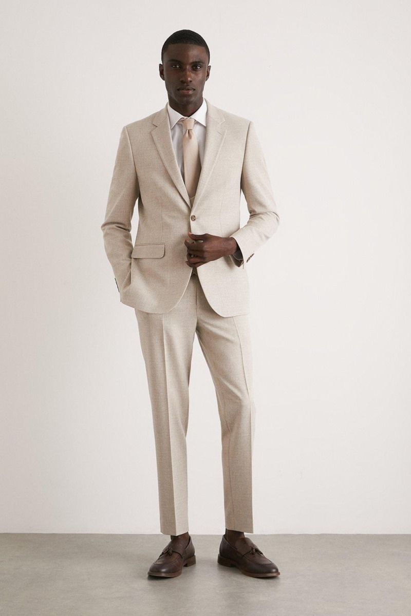 Men's Suit Trousers Ivory Burton GOOFASH