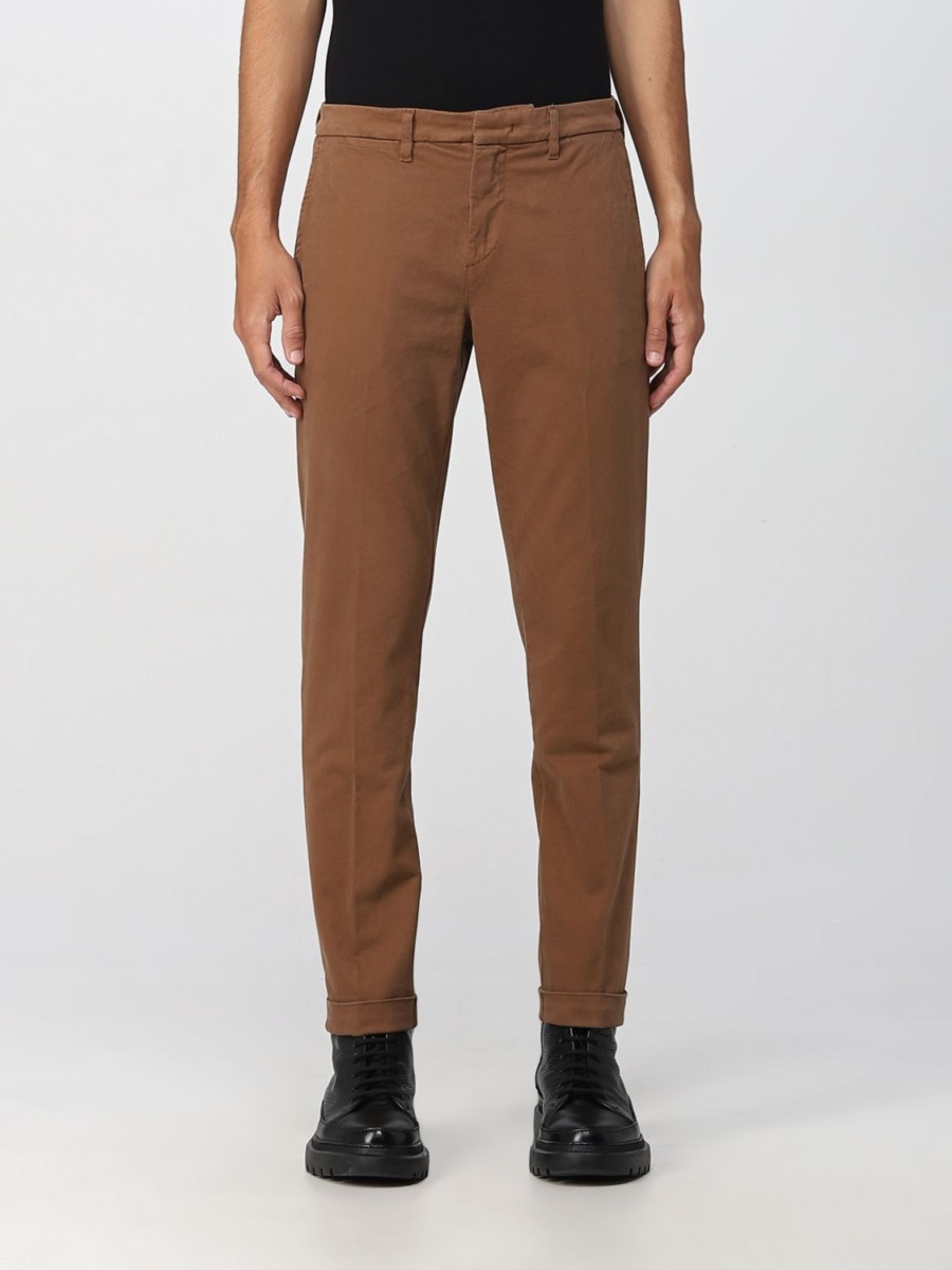 Men's Trousers in Brown Giglio GOOFASH
