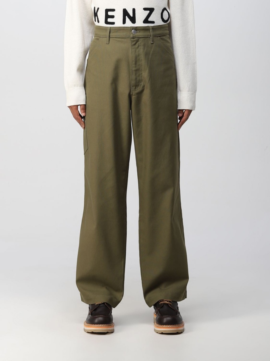 Men's Trousers in Brown by Giglio GOOFASH