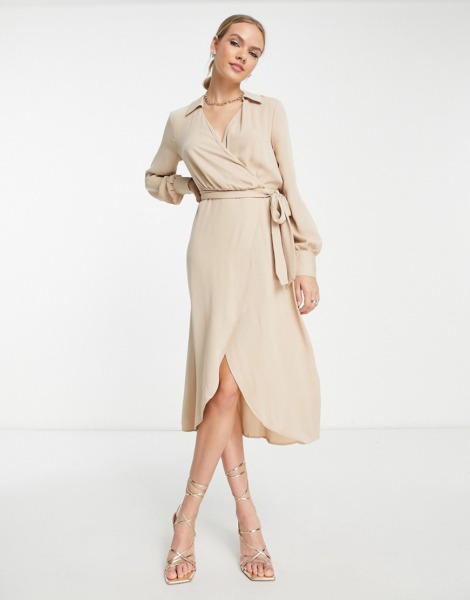 Midi Dress Ivory for Woman from Asos GOOFASH