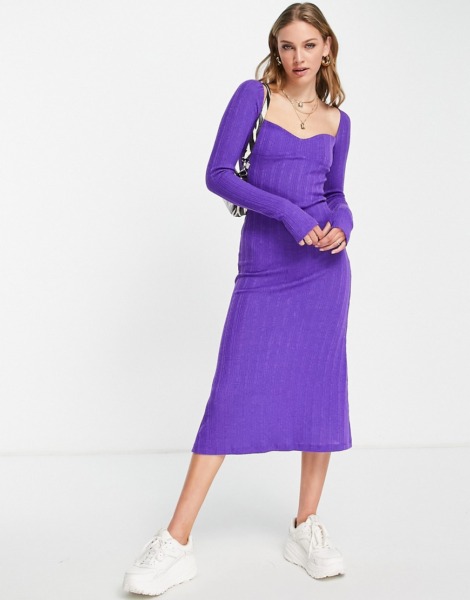 Midi Dress Purple - Asos - Woman GOOFASH