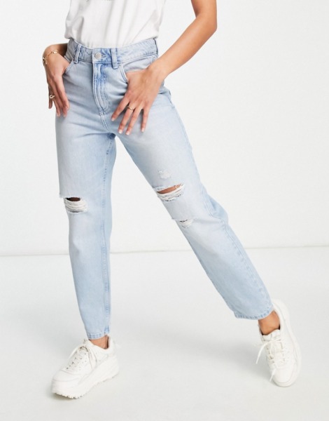 Miss Selfridge Woman Ripped Jeans Blue from Asos GOOFASH