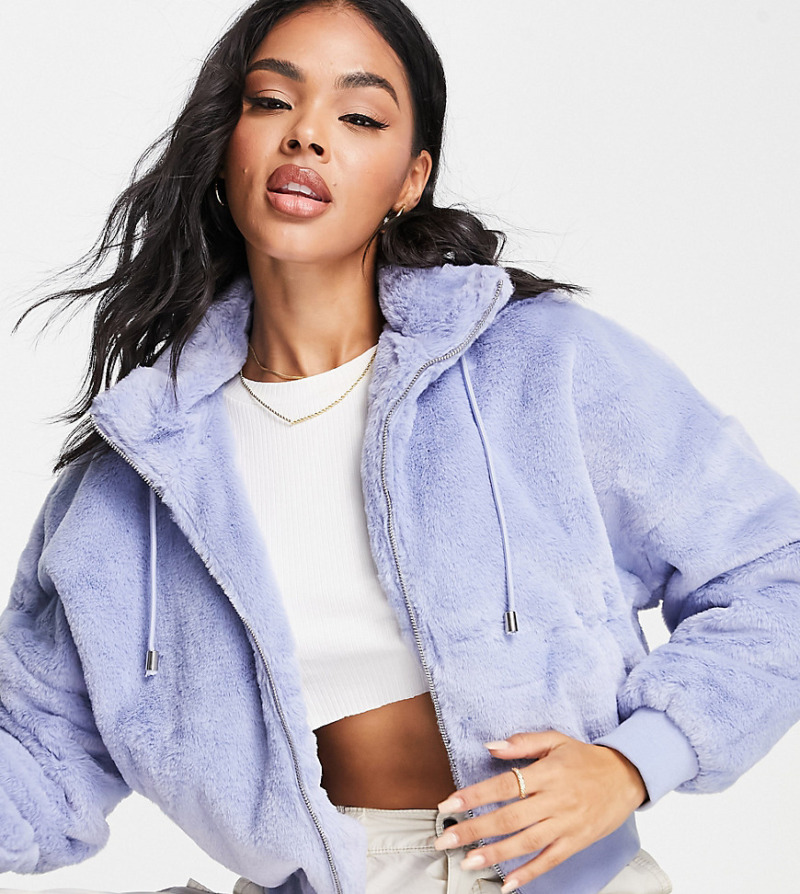 Missguided Lady Bomber Jacket in Blue at Asos GOOFASH