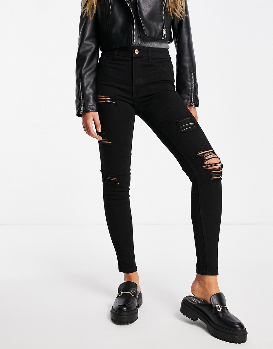 New Look - Women's Skinny Jeans in Black at Asos GOOFASH