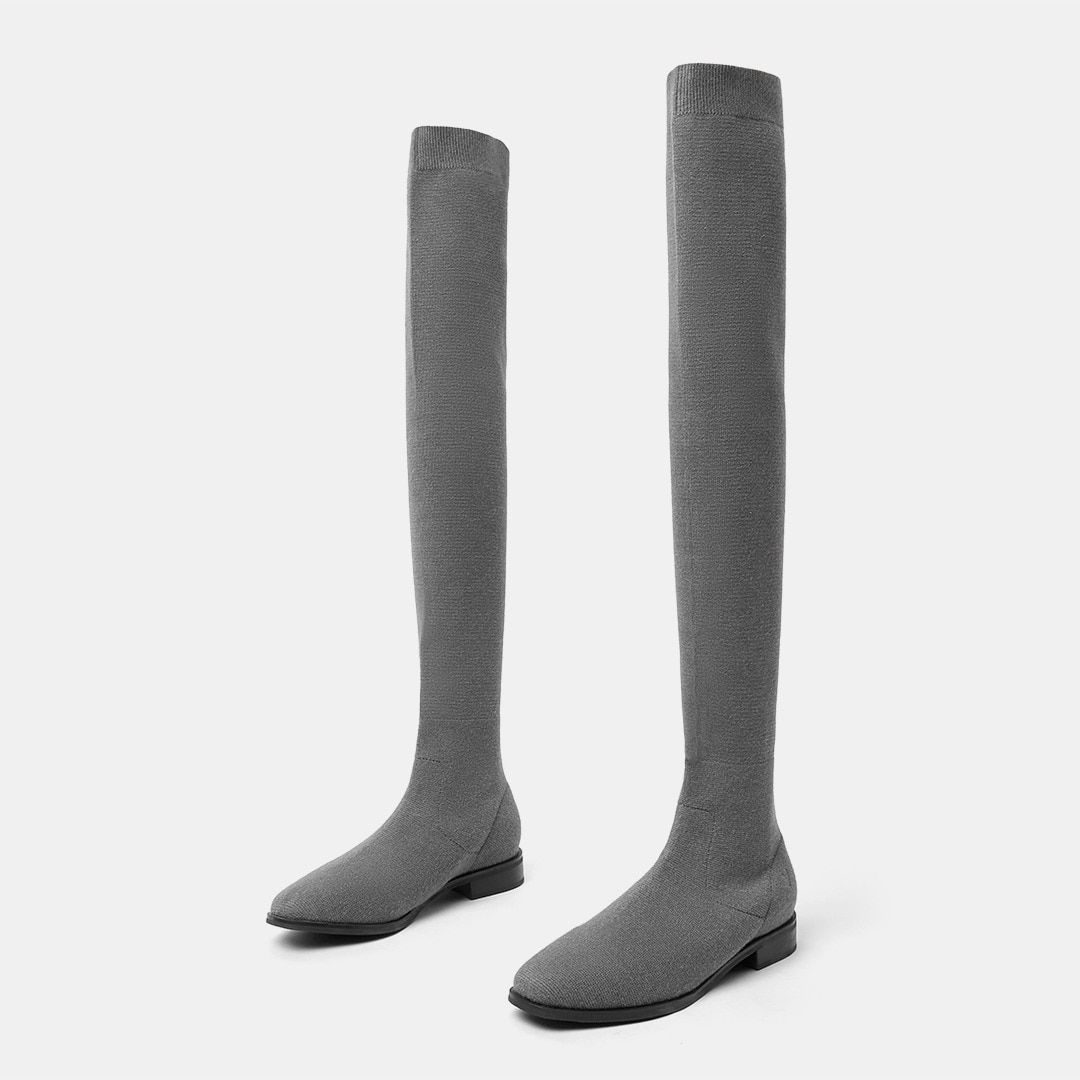 Overknee Boots Grey by Vivaia GOOFASH