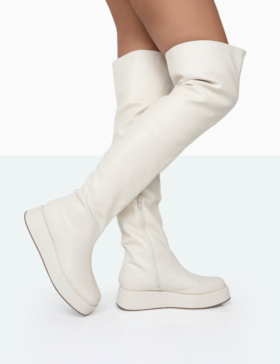 Overknee Boots - Ivory - Public Desire - Woman GOOFASH
