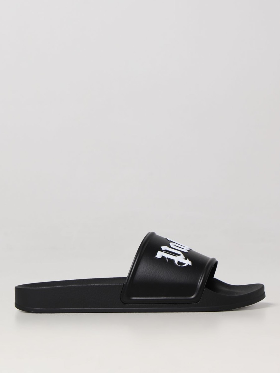 Palm Angels Lady Black Flat Sandals by Giglio GOOFASH